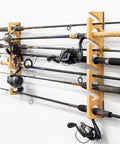 Stillwater Fishing Pole Holders For Garage Wall And Ceiling Storage Rack Holds 8 Rods Or Combos Up To 40 Lbs In Solid Wood