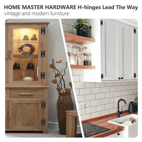 Tough As Nails H Type Cabinet Hinges Black Flush Mount Kit For Kitchen And Bathroom Doors Rustproof Steel in vintage cabinet design.