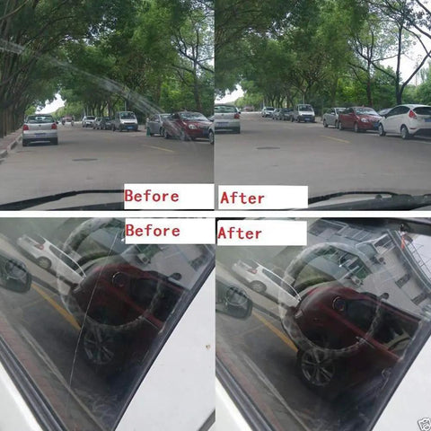 Glass Polishing Kit 34Pc Set For Windshields And Glass Scratch Remover Tool with before and after effect images