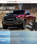 2012-18 RAM 1500 with 20 Pcs M14x1.5 Lug Nuts 1.65 Inch Long Black Finish 60 Degree Conical Seat 7/8 Inch Hex 22mm