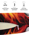 U Shaped Travel Neck Pillow For Flights And Long Haul Trips Super Cozy Support For Head And Neck with flame design and zipper close-up