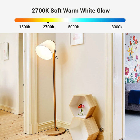 Lamp illuminated with GU24 LED Light Bulbs A19 Shape 9W 800 Lumens 60W Equivalent Dimmable Warm White 2700K Twist Lock Base UL Listed
