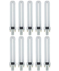 2-Pin Fluorescent 9W 4100K Cool White U Shaped PL CFL Twin Tube Light Bulbs G23 Base Pack Of 10 Energy Efficient
