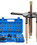 36 Piece Bearing Puller Set With 3 Jaw Hook Pullers For Internal External Bearings displayed with blue case and open view