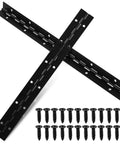 Sturdy Continuous Piano Hinges Set Two Piece Heavy Duty Iron Black Long Metal Hinges With Screws For Cabinets Doors Boxes And Wooden Furniture