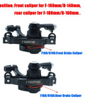 Front And Rear Disc Brake Kit With 2 X 160MM Stainless Rotors And Calipers, showing caliper details, front and rear alignment.
