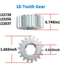 Replacement 18 Tooth Spur Gear For Lippert RV Slide Out 12 DP 14.5 PA high precision machined dimensions and design visible