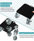 Upgrade To Pro Level Moving With FaHkns Large Furniture Dolly featuring natural rubber anti skin pad and riveted fixed wheels.