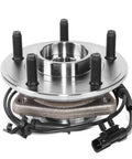 32 Spline Front Wheel Bearing Hub Assembly With ABS Sensor Plug For Jeep Wrangler JK 2007 2018, bare steel, front view