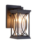 Outdoor Wall Lanterns With Dusk To Dawn Sensor Sleek Black Aluminum Exterior Light Fixture With Crack Like Glass Durable IP65