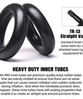 Heavy-Duty Universal 4.80/4.00-8 Inch Tire And Inner Tube Set For Dollies Trolleys And Wagons, TR-13 Straight Valve Detail