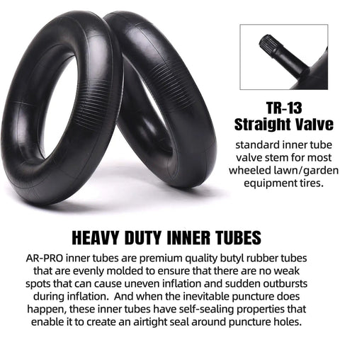 Heavy-Duty Universal 4.80/4.00-8 Inch Tire And Inner Tube Set For Dollies Trolleys And Wagons, TR-13 Straight Valve Detail
