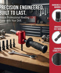 Cordless Drill Electric Rivet Gun Adapter Kit For Quick Install Nutsert Tool Set Perfect For Metalworking Auto Repair And DIY Projects To Save Labor And Work Like A Boss, M3-M8 carbon steel