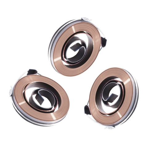 Three Pack Drill Press Return Spring Set For Quill And Feed Return Pro Grade Heavy Duty 1.65 Inch Outer Diameter on white background