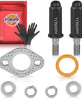 GY6 Exhaust Bolt Kit With Gasket For 50cc To 150cc Scooters ATVs Go Karts Moped Quad Dune Buggy And More Fits GMB139 Engine 50cc 70cc 90cc 110cc 125cc 150cc Taotao Sunl Coolster Jonway Roketa, gasket and hardware set