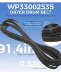Dryer Roller Bearing Idler Pulley Belt Kit Built Tough With Engineered Plastic Fifty Percent Wear Resistance Quiet Low Noise Design Deformation Resistant Boosts Drying Efficiency And Slashes Cycle Time dryer drum belt, 91.4 in