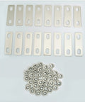 Badass 16 Pack LiFePo4 Bus Bars Nickel Plated Copper Heavy Duty Straps For Lithium Cells with stainless steel nuts and strips.