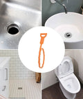 Flexible Drain Snake Tool For Hair And Debris Unclog Toilets Sinks Showers Bathtubs And Sewers 19.6 Inch 12 Pack in use