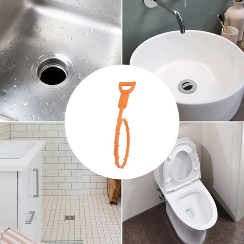 Flexible Drain Snake Tool For Hair And Debris Unclog Toilets Sinks Showers Bathtubs And Sewers 19.6 Inch 12 Pack in use