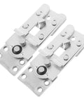 Heavy Duty Couch Connectors 5 Pack Rock Solid Sectional Sofa Clips Quick Snap Furniture Bracket Kit showing two stainless steel clips