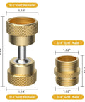 Swivel All Metal Garden Hose Adapter With Two Brass Adapters Three Quarter Inch Protector Heavy Duty Faucet Connector 360 Degree Swivel No Slip Diamond Embossed Brass Corrosion Resistant Built To Last, 3/4 GHT female and male