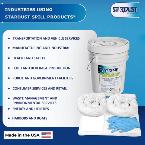 Oil Spill Response Kit With Portable Bucket OSHA Approved Includes 15 Absorbent Pads 2 Absorbent Socks 4 Disposal Bags And Nitrile Gloves Quick No Fuss Cleanup For Vehicles Shops And Jobsites as seen here