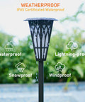 Outdoor Solar Torch Lights Dope Flickering Flames With Two Modes And Auto On Off IP65 Waterproof Tiki Torches showcasing durability