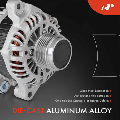Close-up of Alternator For Honda Fit 2015 2016 1.5L Automatic CVT With 12V 105A 6 Groove Decoupler Pulley Clockwise Replacement Part
