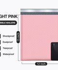 Large Bubble Mailers 12x16 Inch Pack Of 25 No Fuss Usable Inner 12x15 Inch Size Light Pink Padded Envelopes Waterproof Self Seal
