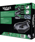 Warlock Tiles Expansion Dungeon Tile III Angles packaging box, showing modular diagonal gridded tiles for RPGs, stone floor view