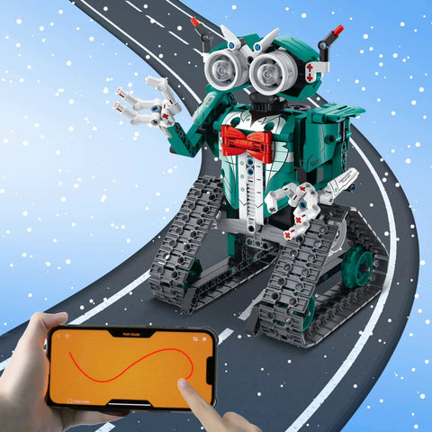 3 In 1 RC Robot Kit For Kids Ages 8-12 With 440 Pieces, Build A Sleek Robot Car, A Tank, Or A Robot Girl With Bow Hair Clip, Epic STEM Toy Gift For Boys And Girls, Educational And Hands On Fun. 440-piece robot tank on a phone-controlled track