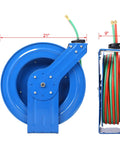 Dimensions of Retractable Welding Hose Reel 100 Foot Oxygen And Acetylene Twin Line With Beefy Steel Frame Heavy Duty Industrial Grade