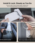 Magnetic 3 In 1 Phone Grip With Built In 3000mAh Power Bank Detachable Bluetooth Remote in use, showing quick release and portability.