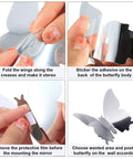 Steps to apply 3D Mirror Butterfly Wall Decor Kit With 48 Removable Stickers In Silver Finish Large 11 Cm Medium 8 Cm Small 6.5 Cm