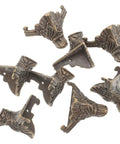 8 Pcs Antique Decorative Box Feet For Jewelry Boxes And Small Furniture, Zinc Alloy Construction, vintage design, top view