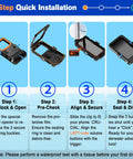 4-step installation guide for Dive Ready Waterproof Phone Case For IPhone 17 16 15 14 Series With Aluminum Alloy Housing And Clear Lens.