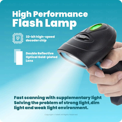 Wired Handheld 2D and 1D Barcode Scanner With Built In Illumination Light USB Plug And Play Scan Tool for QR Codes and Barcodes