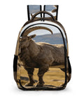 Alpine Wild Horned Goat Print Backpack For Unisex Large Capacity Daypack Made Of Durable Polyester Breathable And Easy To Clean With A Sturdy Zipper