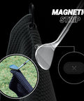 Premium Magnetic Golf Towel With Brush Groove Cleaner And Clip Microfiber Waffle Towel for your golf bag on the course in use