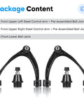 Beefed-Up Forged Steel Front Upper Control Arms With Ball Joints For Escalade 2007 To 2014 Tahoe 2007 To 2016 Suburban 1500 Silverado 1500 Sierra 1500 Yukon Avalanche GMC Yukon XL 1500 Suspension Kit Upgrade package contents with two forged steel control arms and two ball joints