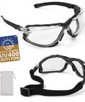 All Day Comfort Anti Fog Safety Goggles With Foam Seal And Adjustable Strap UV Protection Scratch Resistant ANSI Z87.1 Eye Gear