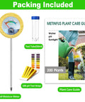 All In One Soil Moisture Meter Kit With Handy Plant Care Guide And 100 pH Test Strips Sample Tube No Battery Needed For Garden