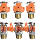 Heavy Duty Upright Fire Sprinkler Head For Automatic Systems With No Sweat Install And Sure Thing 155 Degree Fahrenheit Activation In Chrome Finish For Solid Peace Of Mind Protection Pack Of Six, showcased in multiple angles.