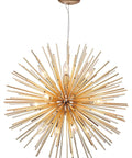 Gold Sputnik Chandelier Pendant Light 12 Light Fixture For Kitchen Island Dining Room Farmhouse Entryway Ceiling Aluminum Modern Lighting Artful Fireworks Style Decor, featuring 186 golden alumina tubes.