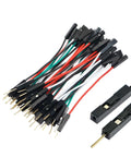 Male to Female Breadboard Jumpers for Arduino and Circuit Boards, 8cm Length, 40-Pack in 4 Colors, Pure Copper Conductors