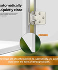 60 Pack Cabinet Hinges 30 Pairs One Half Inch Overlay Semi Concealed Face Mount Self Closing With Bumpers Satin Nickel