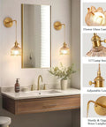 GZZBMY Indoor RGB Wall Light with Remote Control Dimmable Wall Lamp USB Rechargeable Creative Glass Lampshade Wall Sconce Creative Flowers Design for Bedroom Living Room (Amber,2 Packs) in a stylish bathroom setting.