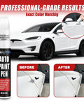 Pearl White Multi Coat PPSW Touch Up Paint For Tesla Model Y, 3, X, S 0.4 Fl Oz Scratch Repair Pen Auto Paint Pen before and after