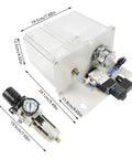 110 Volt Self Priming Coolant Spray System And Micro Mist Machine For Cnc Lathe Milling Drill Machines with tank and pump dimensions.