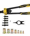 Hand Riveter Tool Kit With M3 And M10 Wrenches For Effort Saving Riveting And Quick Rivet Nut Installation In DIY Projects And Repairs No Sweat Pain Free Repeated Fastening, with M3-M10 mandrels and rivet nuts